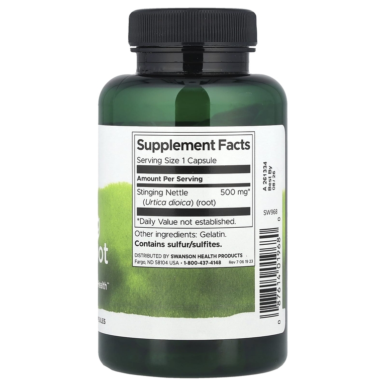Swanson Vitamins, Корень крапивы двудомной, 500 мг, 100 капсул