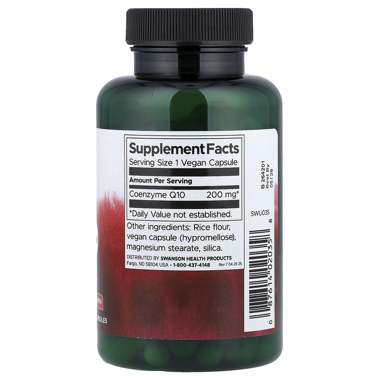 Swanson Vitamins, коэнзимQ10, 200 мг, 90 веганских капсул