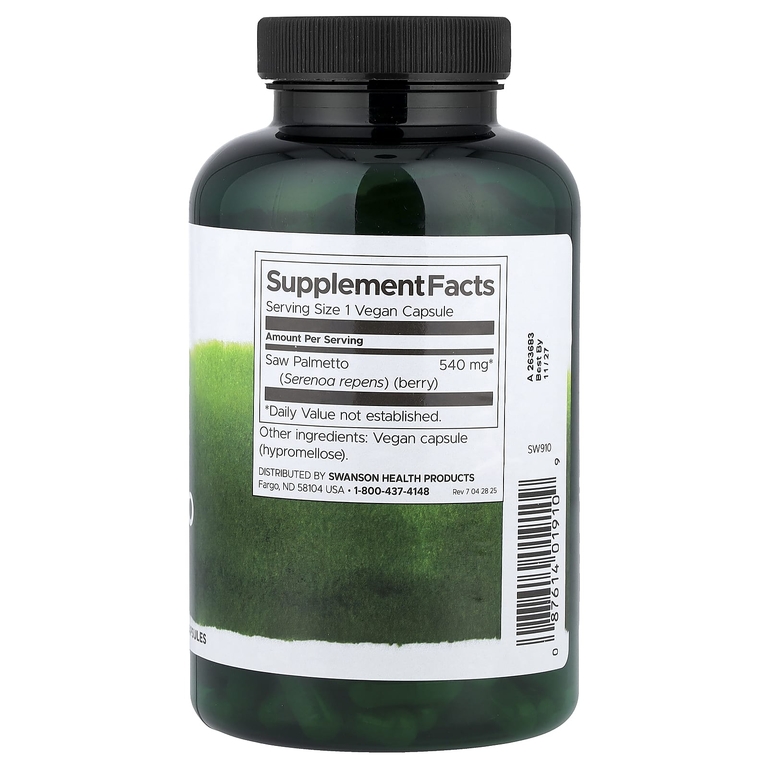 Swanson Vitamins, Full Spectrum Saw Palmetto, 540 мг, 250 капсул