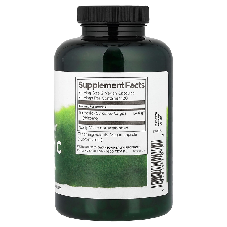 Swanson Vitamins, Full Spectrum®, куркума, 720 мг, 240 веганских капсул
