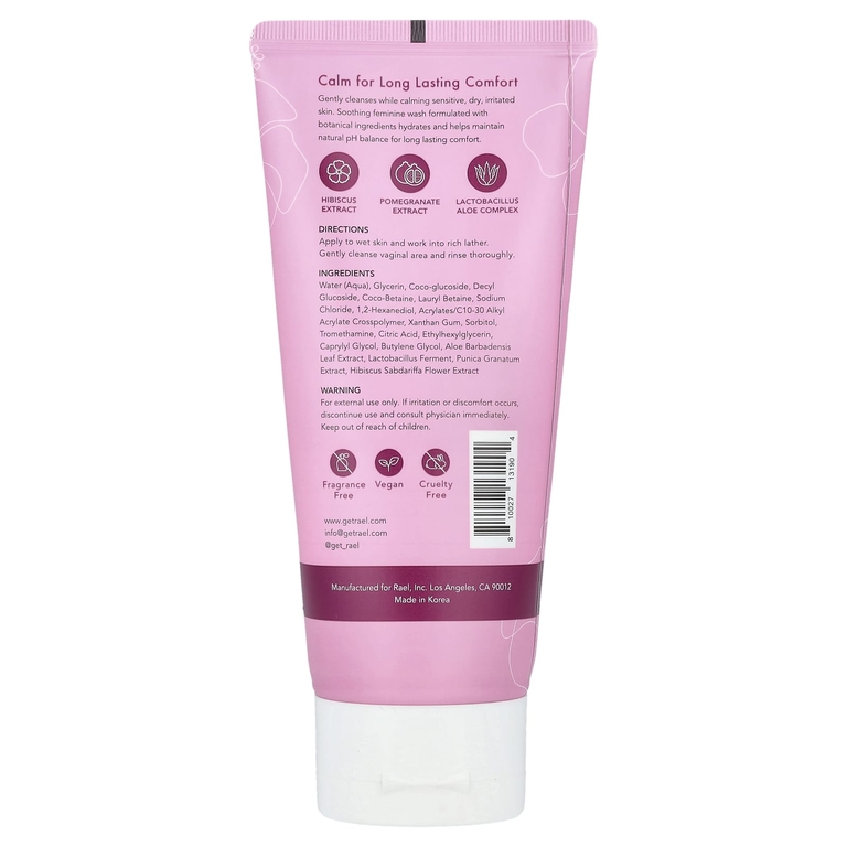 Rael, Soothing Gel To Foam Feminine Wash, без отдушек, 130 мл (4,4 жидк. унц.)