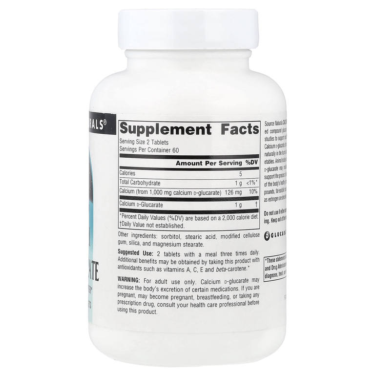 Source Naturals, D-глюкарат кальция, 120 таблеток (500 мг в 1 таблетке)