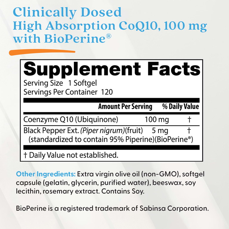 Doctor's Best, легкоусвояемый коэнзим Q10, 100 мг, 120 капсул
