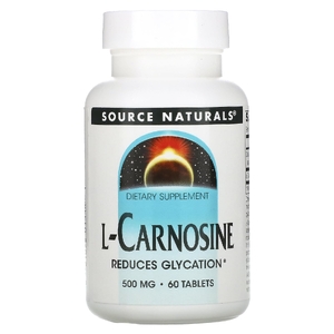 Source Naturals, L-карнозин, 500 мг, 60 таблеток