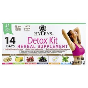 Hyleys Tea, 14 Days Detox Kit, ассорти, 42 чайных пакетика в фольгированных пакетиках, 63 г (2,22 унции)