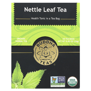 Buddha Teas, Organic Herbal Tea, листья крапивы, без кофеина, 18 чайных пакетиков, 24 г (0,83 унции)
