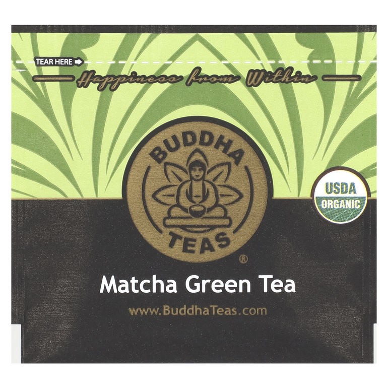 Buddha Teas, органический чай, зеленый матча, 18 чайных пакетиков, 27 г (0,96 унции)