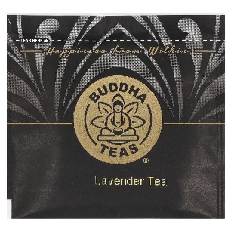 Buddha Teas, органический травяной чай, лаванда, без кофеина, 18 чайных пакетиков, 24 г (0,83 унции)
