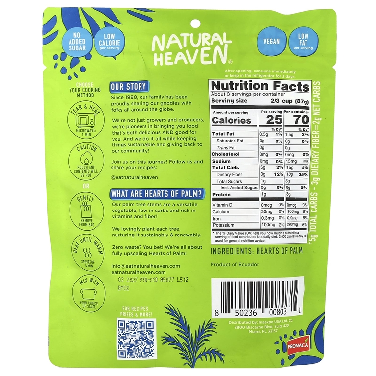 Natural Heaven, Hearts of Palm, спагетти, 255 г (9 унций)