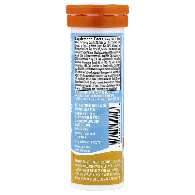 Nuun, Daily Hydration, для поддержки иммунитета, апельсин и цитрус, 10 шипучих таблеток
