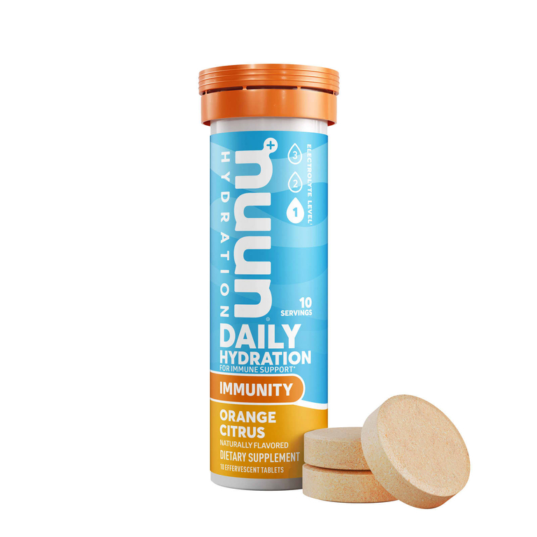 Nuun, Daily Hydration, для поддержки иммунитета, апельсин и цитрус, 10 шипучих таблеток