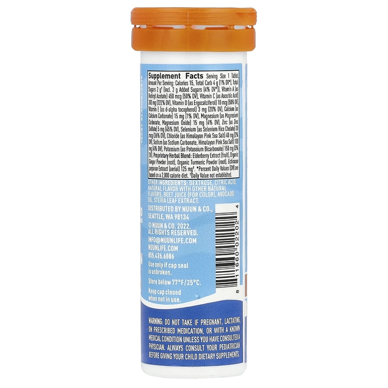Nuun, Hydration, Immunity, Blueberry Tangerine, 10 шипучих таблеток