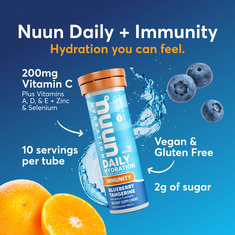 Nuun, Hydration, Immunity, Blueberry Tangerine, 10 шипучих таблеток