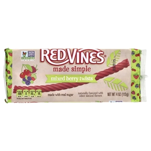 Red Vines, Солодка, Made Simple, ягодное ассорти, 113 г (4 унции)