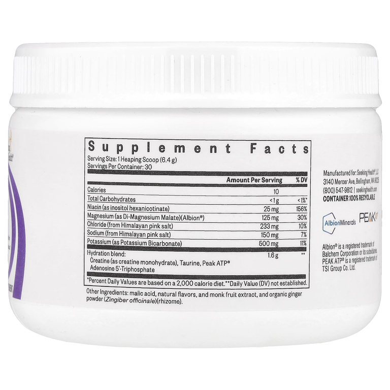 Seeking Health, Optimal Electrolyte, смесь для приготовления напитков с электролитами, ягодный вкус, 192 г (6,77 унции)
