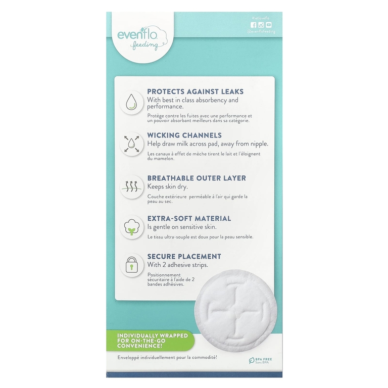 Evenflo Feeding, Улучшенные одноразовые прокладки для кормления, 60 шт. (Товар снят с продажи) 