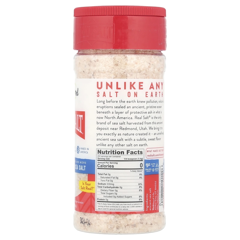 Redmond Trading Company, Real Salt, древняя кошерная морская соль, 284 г (10 унций) (Товар снят с продажи) 
