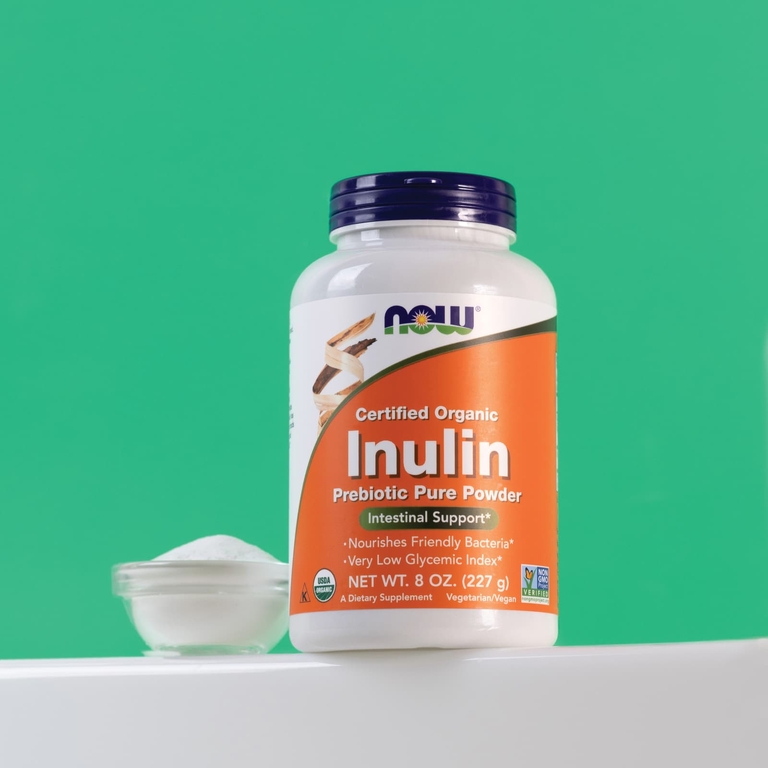 NOW Foods, сертифицированный органический инулин, чистый пребиотик в порошке, 227 г (8 унций)