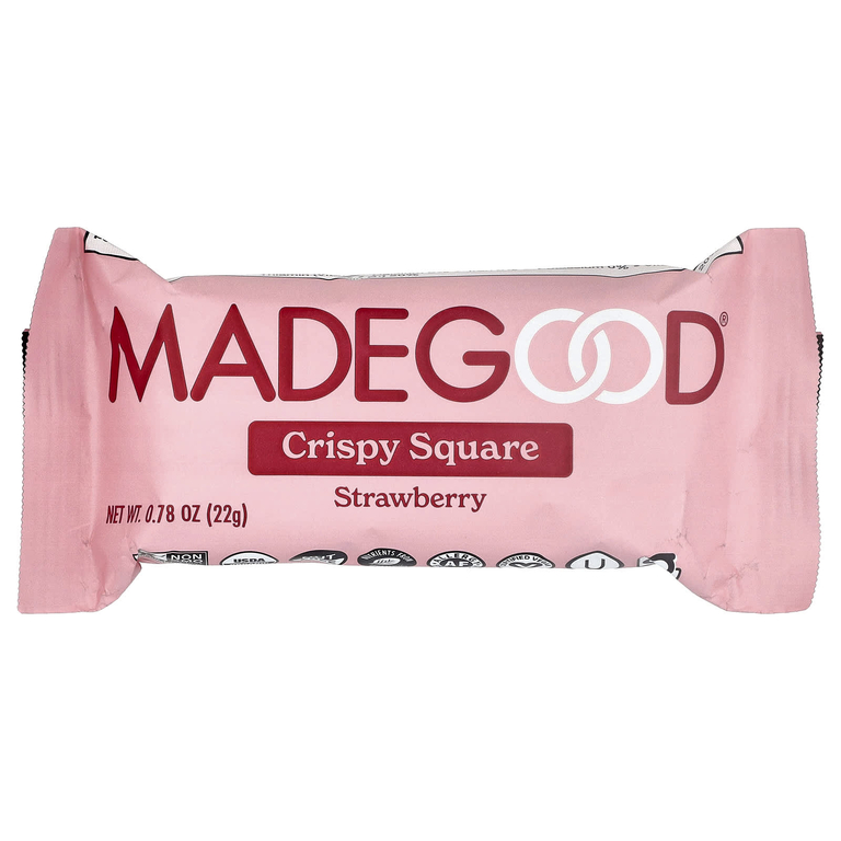 MadeGood, Хрустящие батончики, с клубникой, 6 батончиков по 22 г (0,78 унции)