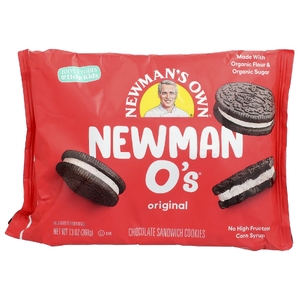 Newman's Own Organics, Newman O's®, шоколадное печенье-сандвич, 368 г (13 унций)