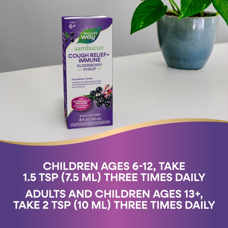 Nature's Way, средство от кашля и иммунитет, Sambucus®, для детей от 6 лет, 120 мл (4 жидк. унции)