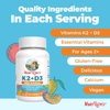 MaryRuth's, витамины K2 и D3 с кальцием в жевательных таблетках, со вкусом персика, манго и абрикоса, 60 жевательных таблеток