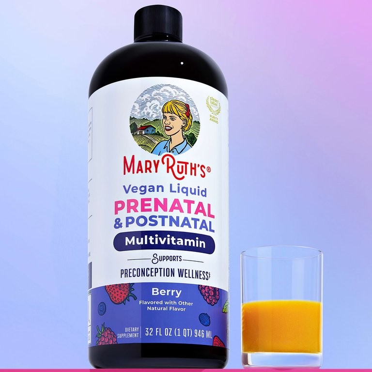 MaryRuth's, веганские жидкие мультивитамины для пренатального и послеродового периодов, со вкусом ягод, 946 мл (32 жидк. унции)