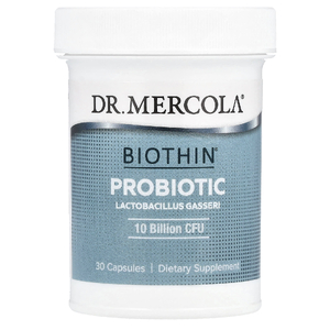 Dr. Mercola, Biothin®, пробиотик, лактобактерии гассери, 250 мг (10 млрд КОЕ), 30 капсул