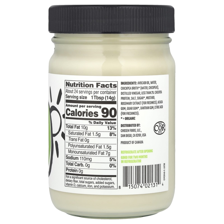 Chosen Foods, веганский майонез, 355 мл (12 жидк. унций)