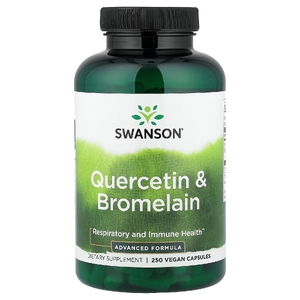Swanson Vitamins, кверцетин и бромелаин, 250 веганских капсул