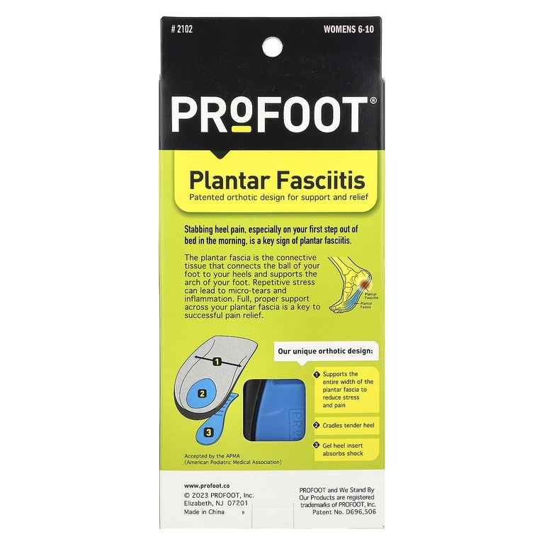 Profoot, подошвенный фасциит, для женщин 6–10 лет, 1 пара