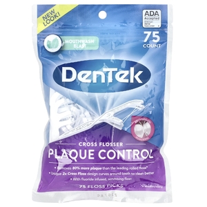 DenTek, Multi-Flosser, средство для контроля зубного налета, ополаскиватель для рта, 75 шт. (Товар снят с продажи) 