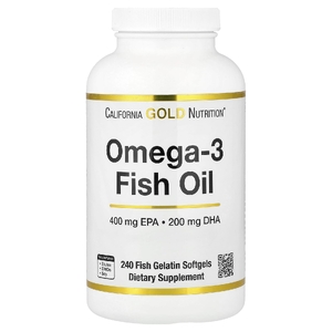 California Gold Nutrition, рыбий жир с омега-3, триглицерид Vivomega, 1000 мг, 240 рыбных капсул