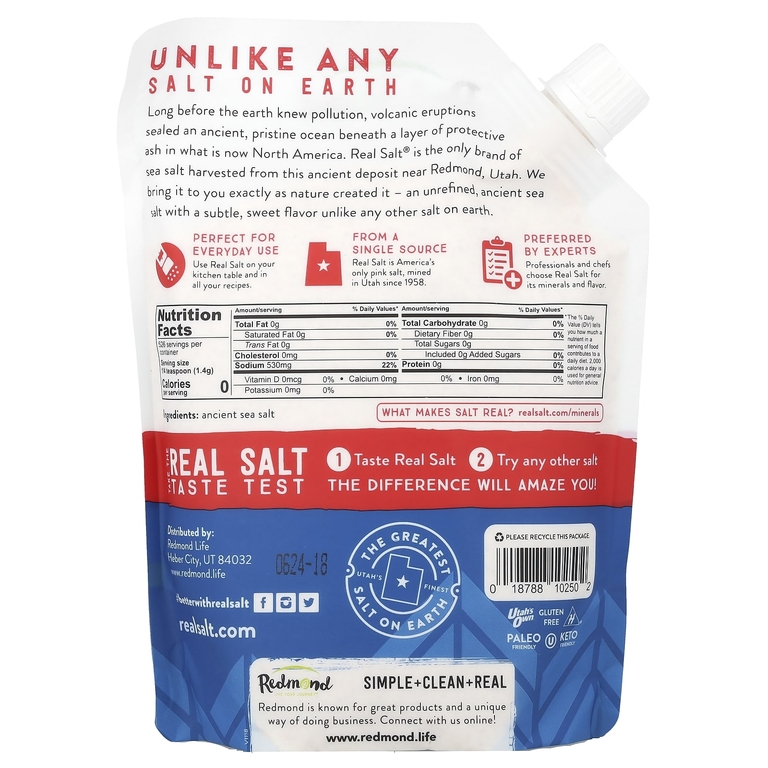 Redmond, Real Salt®, древняя морская соль мелкого помола, 737 г (26 унций)