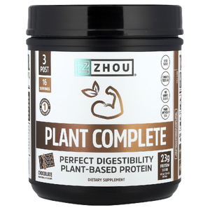 Zhou Nutrition, Plant Complete, растительный протеин для идеальной усвояемости, шоколад, 608 г (21,4 унции)