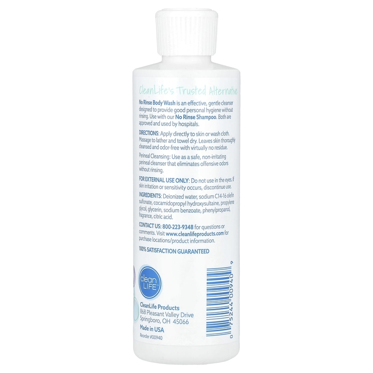 CleanLife, Гель для душа No Rinse®, 236,6 мл (8 жидк. унц.) (Товар снят с продажи) 