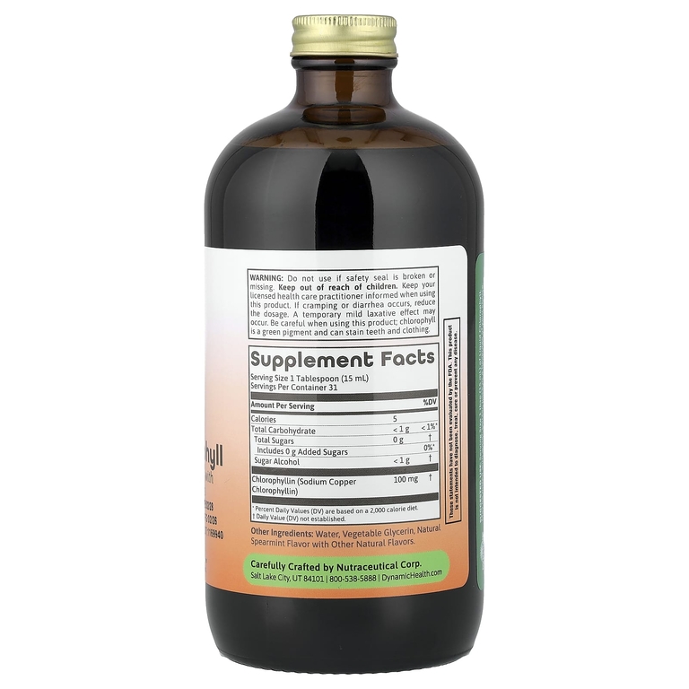 Dynamic Health, жидкий хлорофилл, со вкусом натуральной мяты, 473 мл (16 жидк. унций)