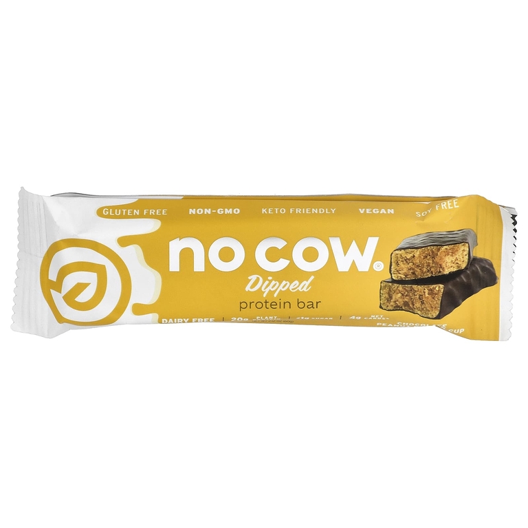 No Cow, протеиновый батончик в глазури, со вкусом шоколада и арахисовой пасты, 12 шт. по 60 г (2,12 унции)