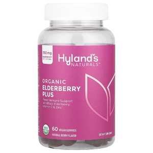 Hyland's Naturals, Органическая бузина с жевательными мармеладками, натуральные ягоды, 60 веганских жевательных таблеток (Товар снят с продажи) 