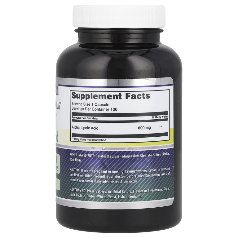 Amazing Nutrition, Альфа-липоевая кислота, 600 мг, 120 капсул