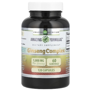 Amazing Nutrition, комплекс с женьшенем, 120 капсул (500 мг в 1 капсуле)