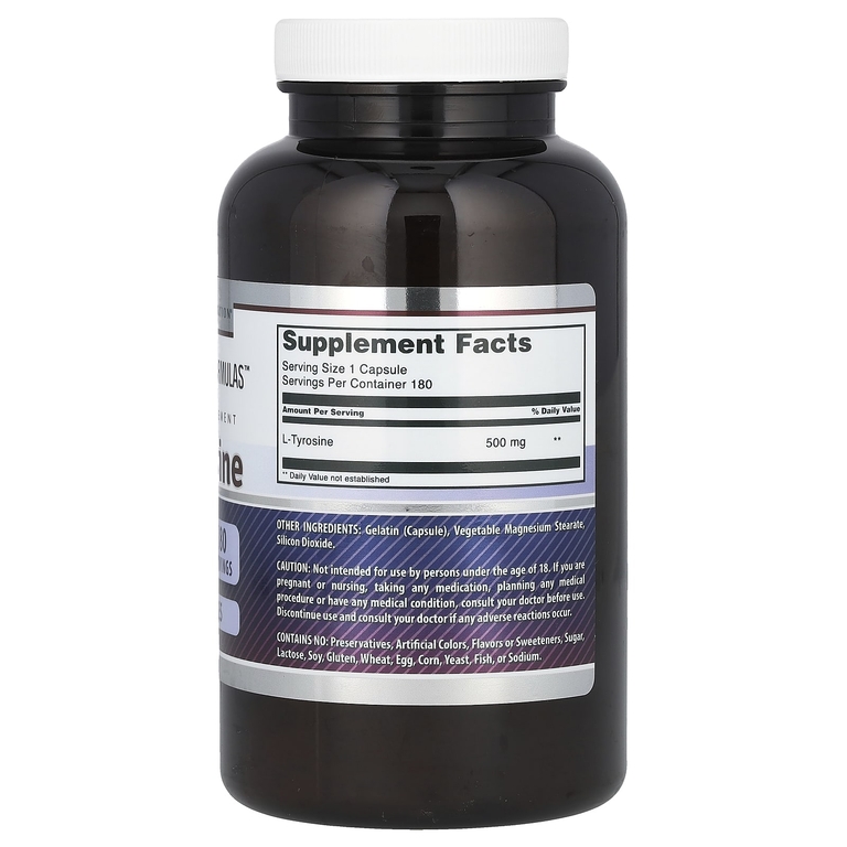 Amazing Nutrition, Amazing Fomulas, L-тирозин, 500 мг, 180 капсул
