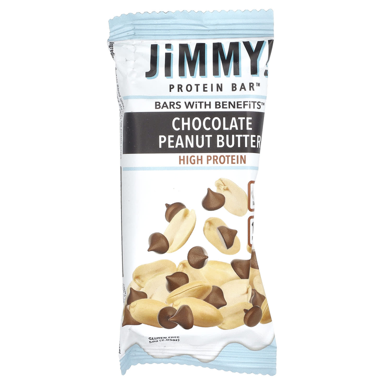 JiMMY!, Bars With Benefits™, протеиновый батончик, шоколад и арахисовая паста, 12 батончиков по 58 г (2,05 унции)