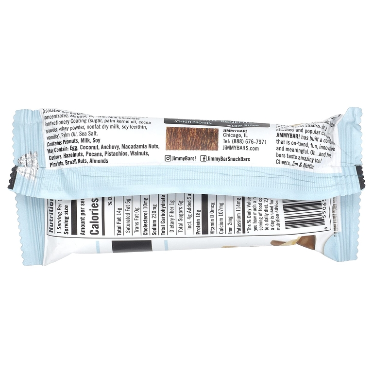 JiMMY!, Bars With Benefits™, протеиновый батончик, шоколад и арахисовая паста, 12 батончиков по 58 г (2,05 унции)