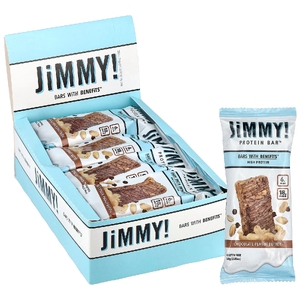 JiMMY!, Bars With Benefits™, протеиновый батончик, шоколад и арахисовая паста, 12 батончиков по 58 г (2,05 унции)
