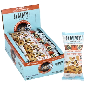 JiMMY!, Bars With Benefits™ протеиновый батончик, карамельный шоколад, 12 батончиков, 60 г
