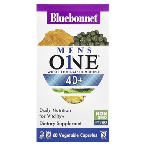 Bluebonnet Nutrition, Men's ONE® 40+, комплекс из цельных продуктов, 60 растительных капсул