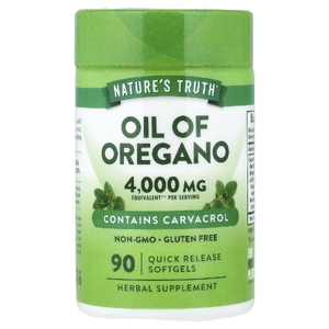 Nature's Truth, масло орегано, 90 капсул быстрого высвобождения (2000 мг в 1 капсуле)
