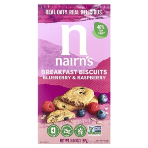 Nairn's, печенье для завтрака, голубика и малина, 160 г (5,64 унции)