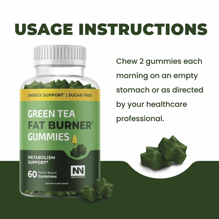 Nobi Nutrition, Жевательные таблетки с жиросжигателем с зелёным чаем, поддержка обмена веществ, 60 жевательных таблеток